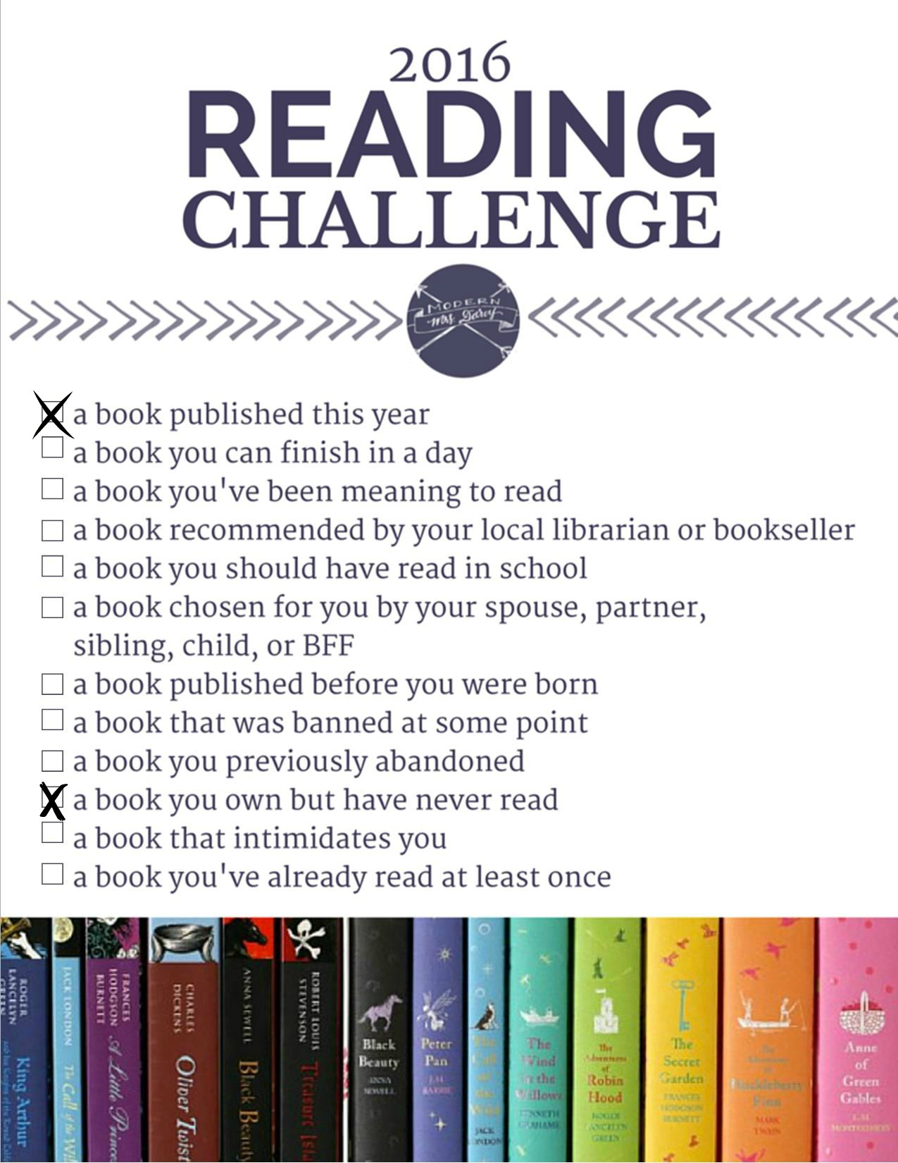 Laura’s Reading Challenge – A book published this year