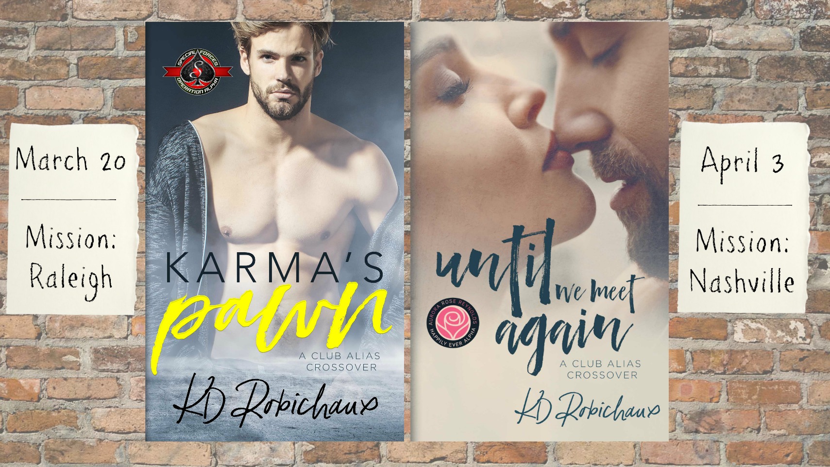 Double Cover Reveal: Karma’s Pawn and Until We Meet Again by KD Robichaux