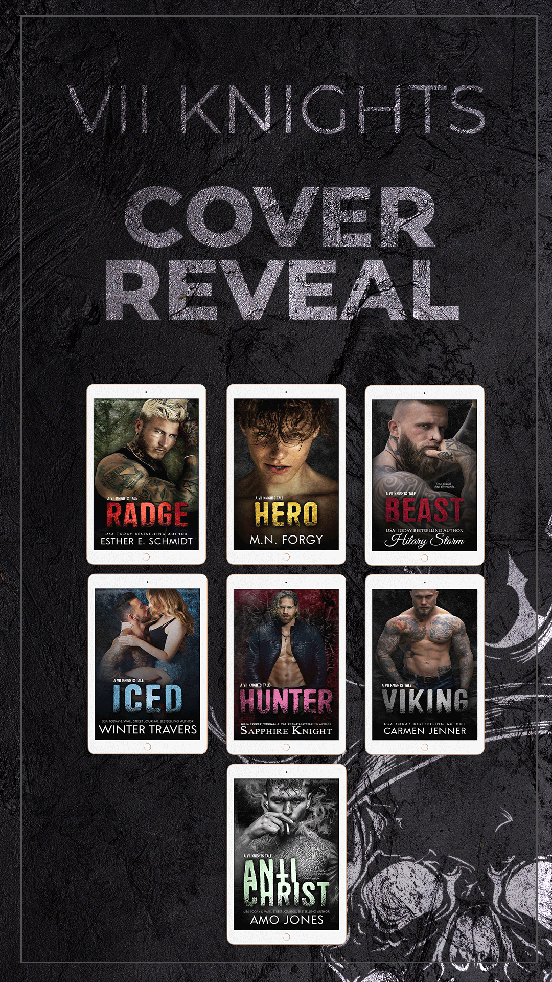 Cover Reveal: VII Knights MC Series Including Authors Esther Schmidt, M.N.  Forgy, Hilary Storm, Carmen Jenner, Sapphire Knight, Amo Jones ·  Stephanie's Book Reports
